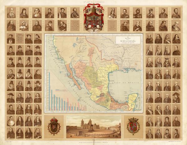Atlas Pintoresco e Historico De Los Estados Unidos Mexicanos - Reyno de la Nueva Expana a Principios del Siglo XIX (1885)
