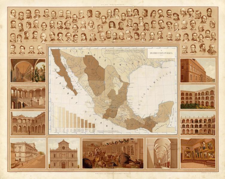 Atlas Pintoresco e Historico De Los Estados Unidos Mexicanos - Instruccion Publica (1885)