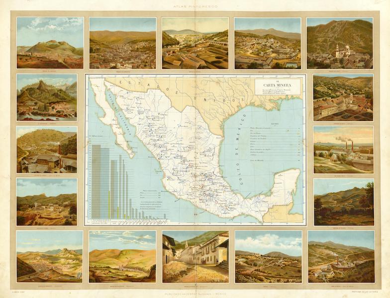 Atlas Pintoresco e Historico De Los Estados Unidos Mexicanos - Carta Minera (1885)
