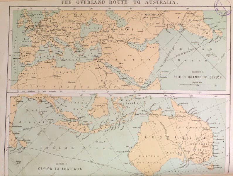 Australia Vol. 1 - Map of the Overland Route to Australia (1873)