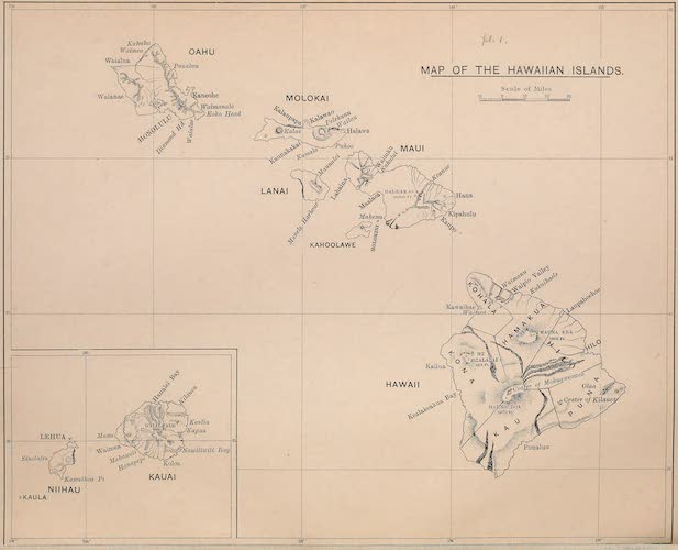 Aves Hawaiienses : the Birds of the Sandwich Islands - Map of the Hawaiian Islands (1890)