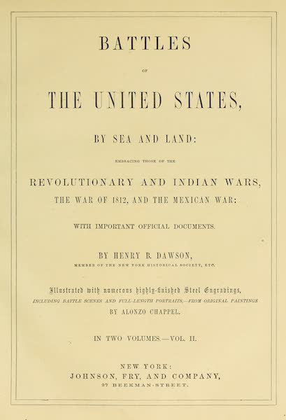 Battles of the United States Vol. II - Title Page (1858)