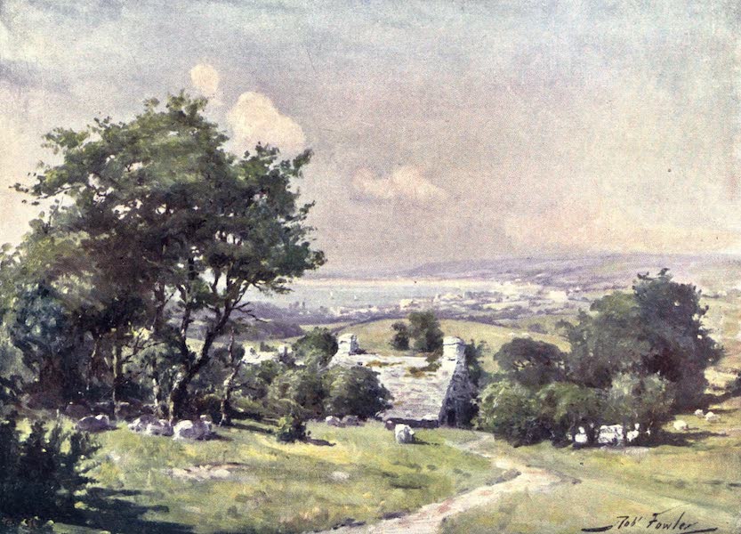 Beautiful Wales Painted and Described - Distant View of Carnarvon Bay (1905)