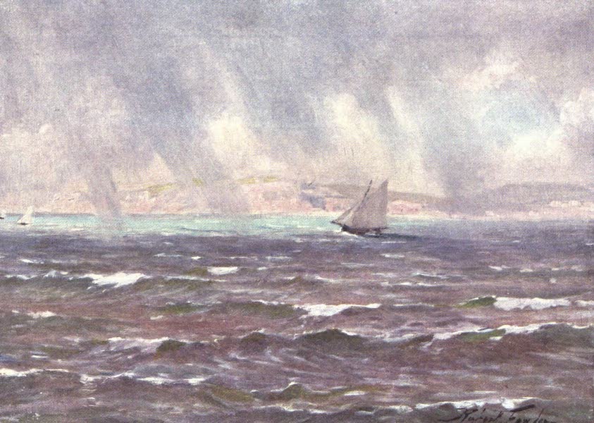 Beautiful Wales Painted and Described - A Sudden Squall, Cardigan Bay (1905)