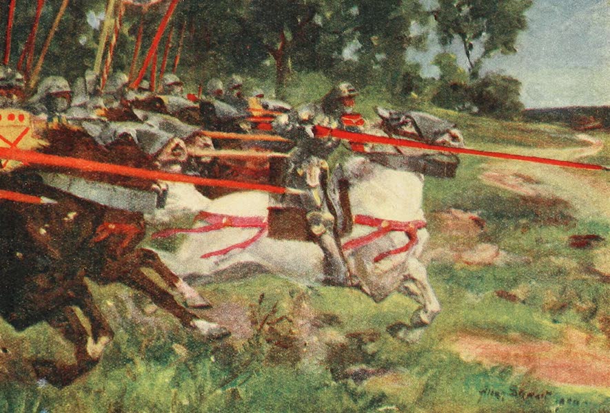 Belgium Past and Present - Charles the Bold charging at the Head of his Troops (1920)