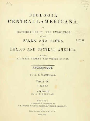 Natural History - Biologia Centrali-Americana Vol. 1