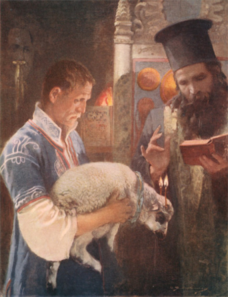Bulgaria - Blessing the Lamb on St. George's Day (1915)