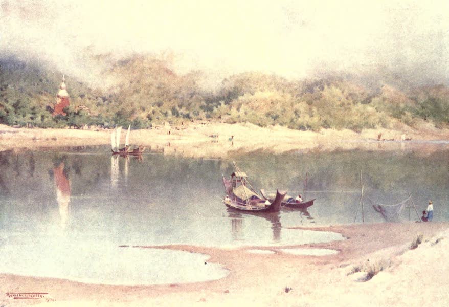 Burma, Painted and Described - The River at Prome - Morning Mists rising (1905)