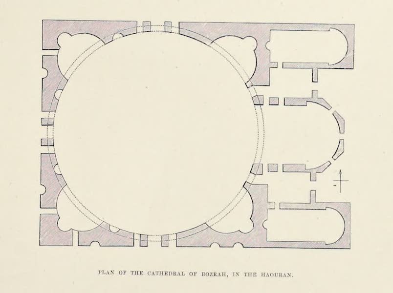 Byzantine Architecture - Plan of the Cathedral of Bozrah, in the Haouran (1864)