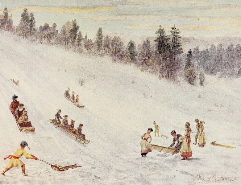 Canada, Painted and Described - Toboganning at Rosedale, Toronto (1907)