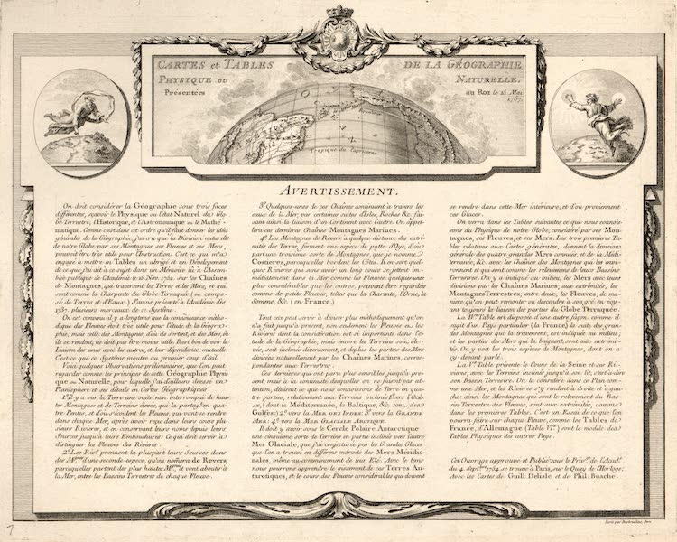Cartes et Tables de la Geographie Physique ou Naturelle - Avertissement (1757)