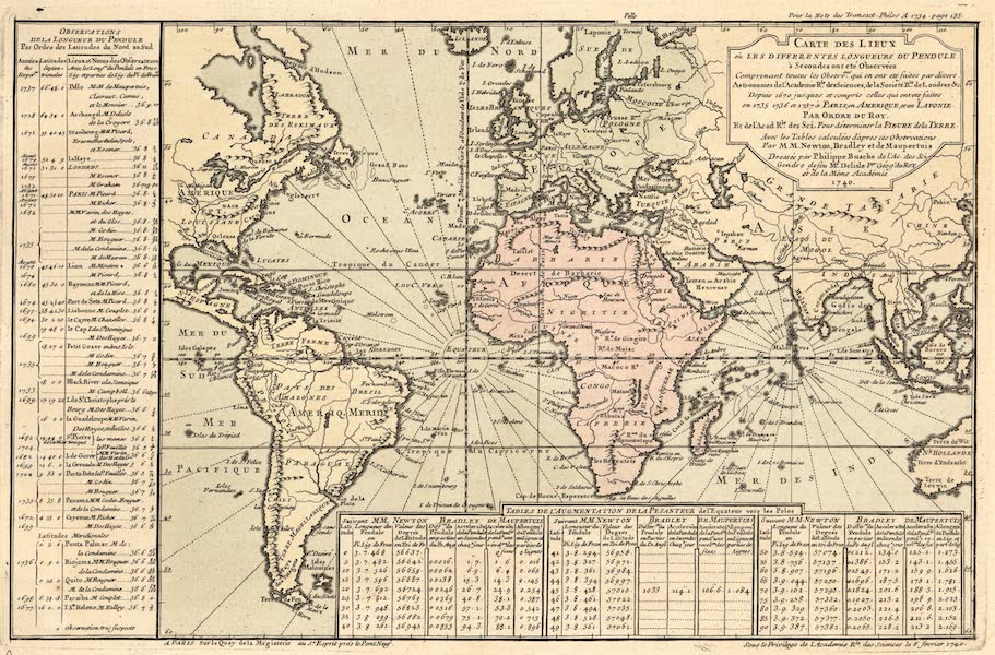 Cartes et Tables de la Geographie Physique ou Naturelle - Carte des Lieux (1757)