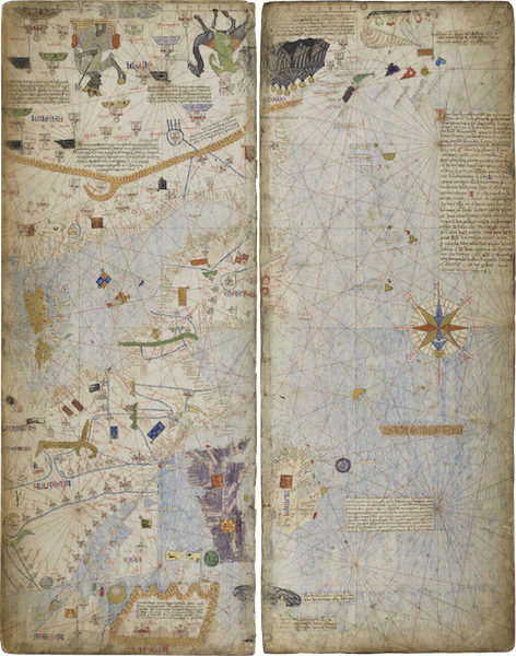 Catalan Atlas - Leafs 11 & 12 - Map (1375)
