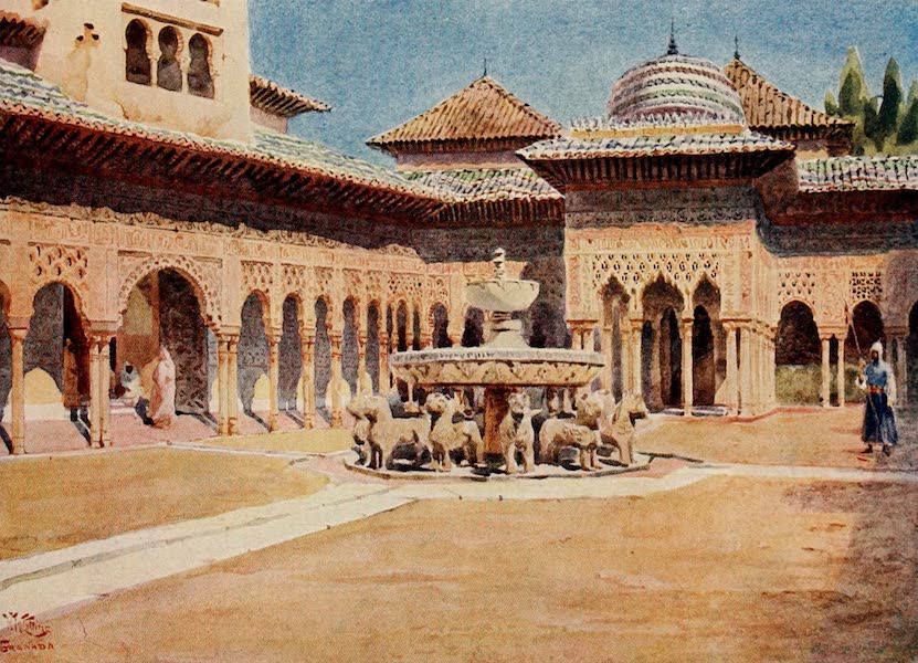 Cathedral Cities of Spain - Granada. The Alhambra, Court of Lions (1909)