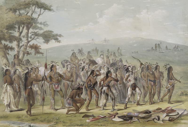Catlin's Indian Portfolio - Archery of the Mandans (1844)