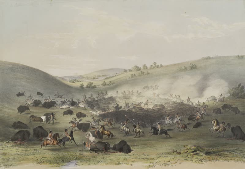 Catlin's Indian Portfolio - Buffalo Hunt Surround (1844)