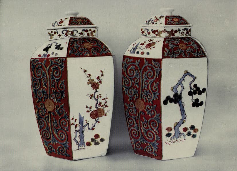 Chelsea and Chelsea-Derby China - Pair of Hexagonal Vases with Covers  (1909)