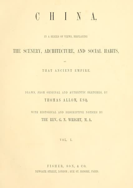 China in a Series of Views Vol. 1 - Title Page (1843)