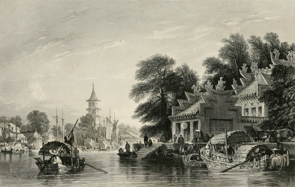 China in a Series of Views Vol. 4 - Pagoda and Village on the Canal, near Canton (1843)