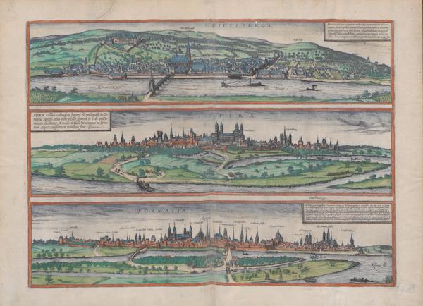 Civitates Orbis Terrarum Vol. 1 - Heidelberga Spira Wormatia (1572)