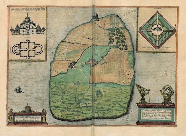 Civitates Orbis Terrarum Vol. 4 - Topographia Insulae Huenae In Celebri Prothmo Regni Daniae 1586 (1588)