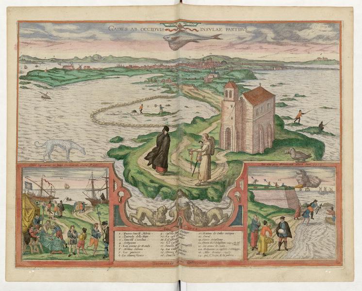 Civitates Orbis Terrarum Vol. 5 - Gades Ab Occidvis Insvlae Partibvs 1564 Harbor Of Cadiz Inset (1596)