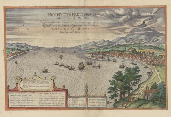 Prospectuvs Freti Sicvli Vulgo Il Faro Di Messina 1617