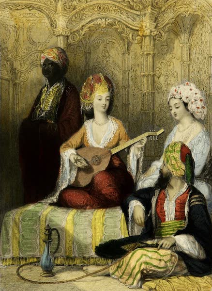 Constantinople and the Scenery of the Seven Churches of Asia Minor Vol. 2 - Circassian Slaves in the Interior of a Harem, Constantinople (1839)