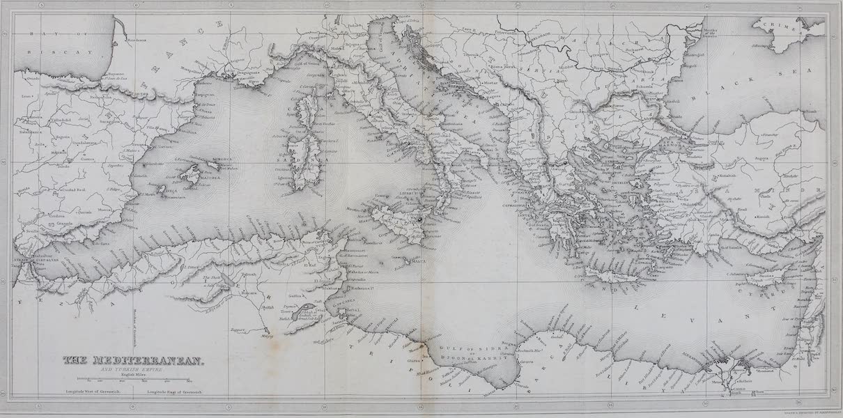 Map of the Mediterranean, and Turkish Empire