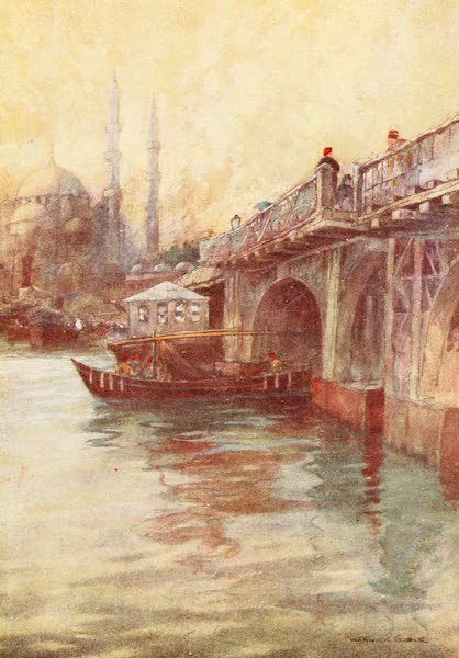 Constantinople Painted and Described - The Galata Bridge (1906)