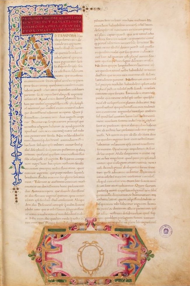 Cosmographia - Title Page (1460)