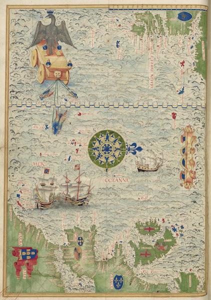 Cosmographie Universelle - Terre-Neuve, Europe et Barbarie (1555)