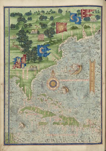 Cosmographie Universelle - Terre de Floride - Partie de la mer oceanne (1555)