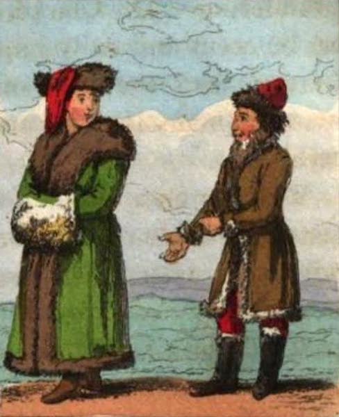 Cosmorama : A View of the Costumes and Peculiarities of all Nations - Russians (1827)