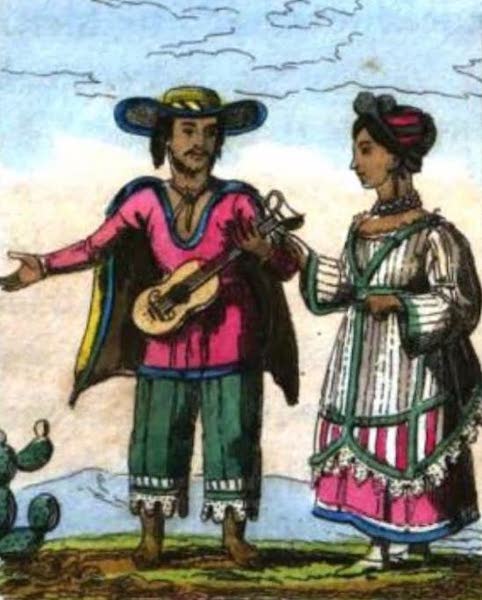 Cosmorama : A View of the Costumes and Peculiarities of all Nations - Mexican Indians of the Higher Order (1827)