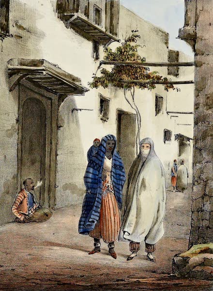 Costumes, Moeurs et Usages des Algeriens - Femmes Maures hors maison (1837)