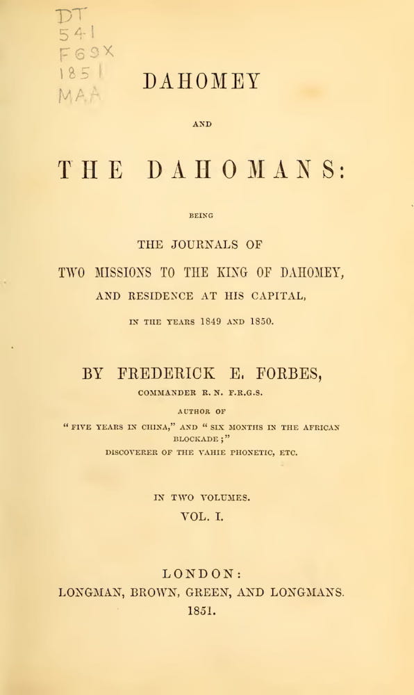 Dahomey and the Dahomans (1851)