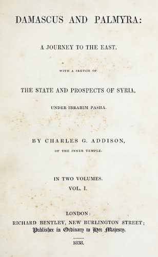 Aquatint & Lithography - Damascus and Palmyra Vol. 1