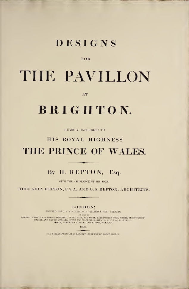 Designs for the Pavillon at Brighton (1808)