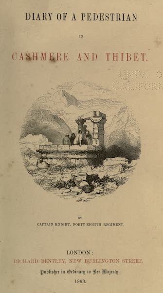 Diary of a Pedestrian in Cashmere and Thibet - Title Page (1863)