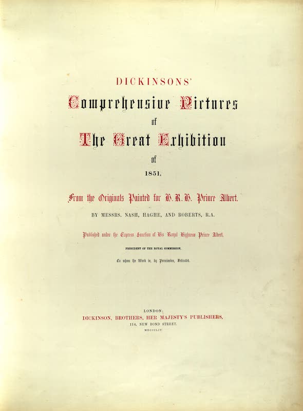 Dickinsons' Great Exhibition of 1851 - Title Page (1852)