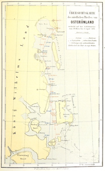 Ubersichtskarte des nordlichen Theiles von Ostgronland