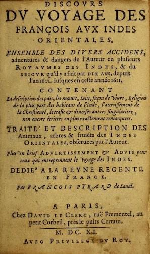 Sailing - Discours du Voyage des Francois aux Indes Orientales