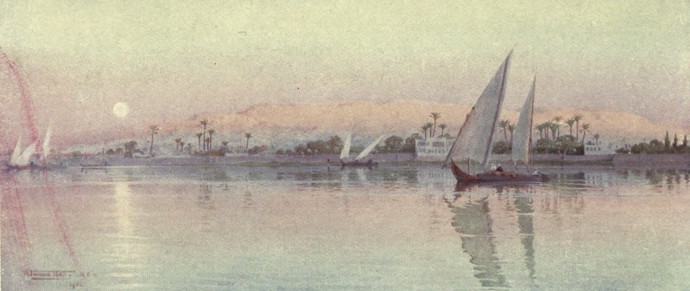 Egypt, Painted and Described - Cairo from the River - Evening (1902)