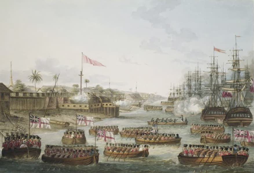 View of the landing at Rangoon of part of the Combined Forces from Bengal and Madras, under the Orders of Sir Archibald Campbell, K.C.B. on the 11th May 1824