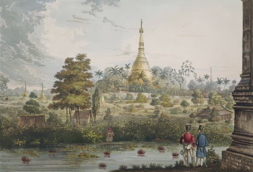 Eighteen Views taken at and near Rangoon - View of the Great Dagon Pagoda at Rangoon and Scenery adjacent to the Westward of the Great Road (1826)