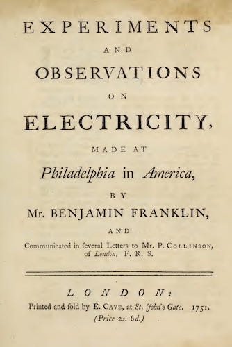 Boston Public Library - Experiments and Observations on Electricity