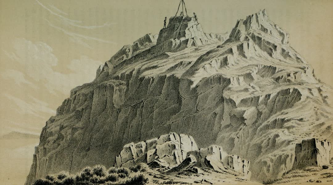Exploration and Survey of the Valley of the Great Salt Lake of Utah - Gunnison's Island and Station, from the North (1852)