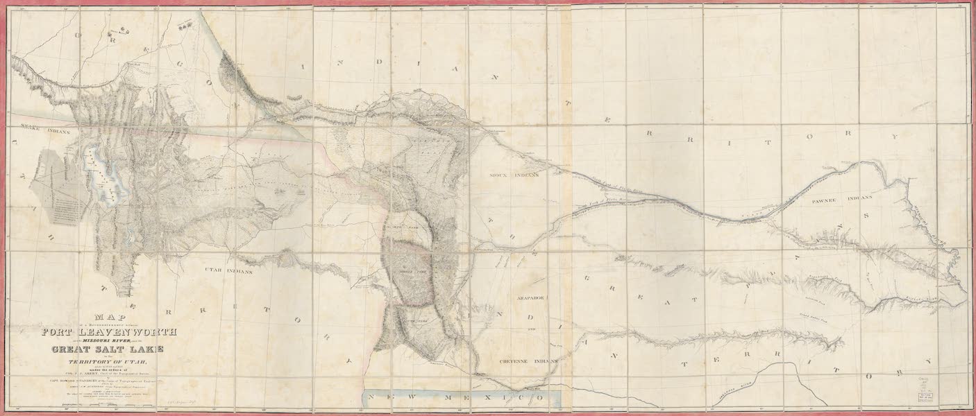 Exploration and Survey of the Valley of the Great Salt Lake of Utah - Map of the Reconnoissance of the Country between the Valley of the Great Salt Lake and the Missouri River, at Fort Leavenworth (1852)
