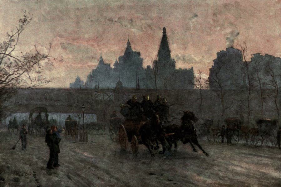 Familiar London Painted by Rose Barton - Fire (1904)